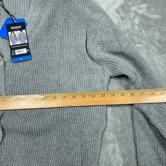 Hudson Los Angeles Gray Cotton Buttondown Cardigan L NWT 6522 - Picture 7 of 8